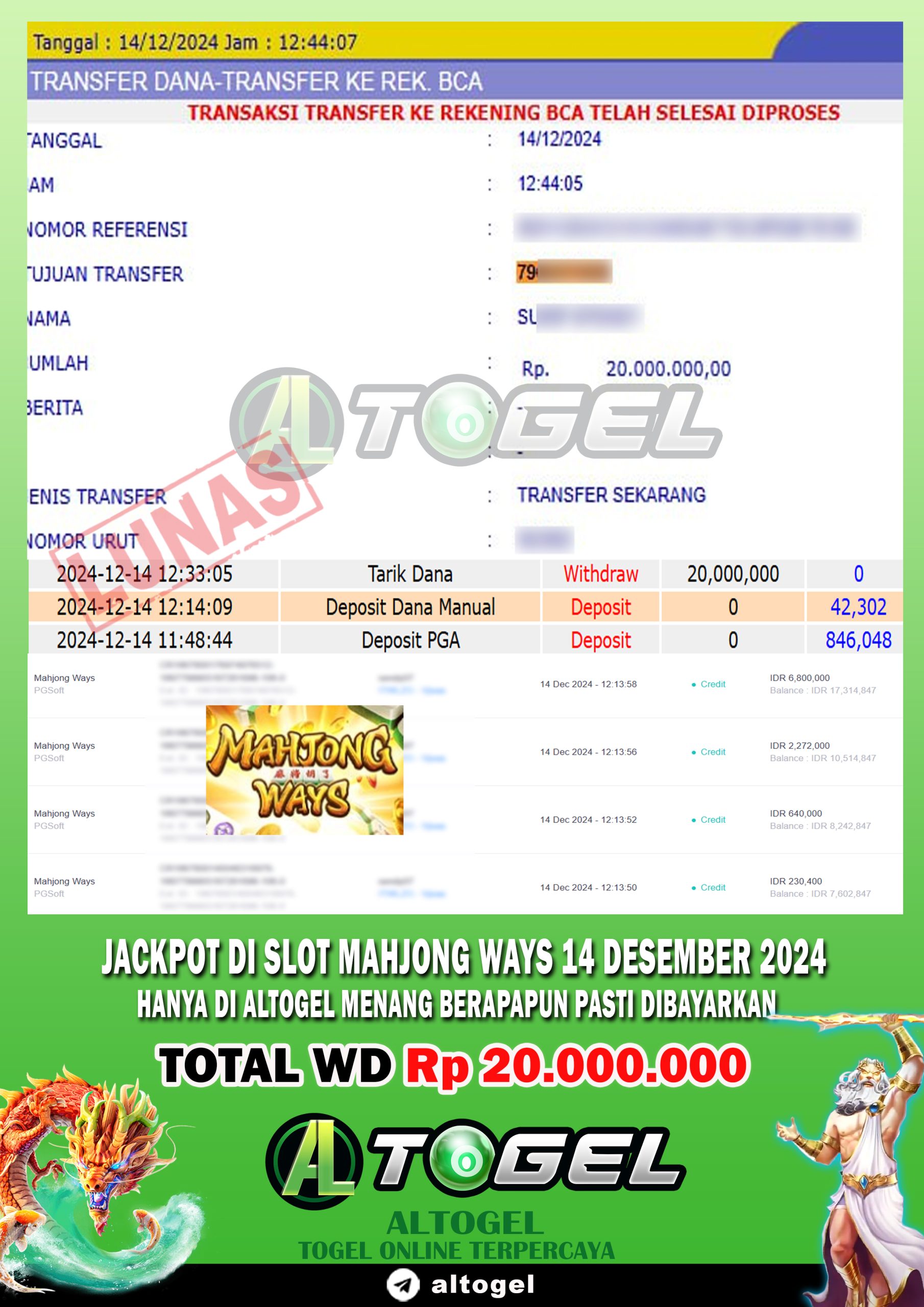 BUKTI JP ALTOGEL 14 DESEMBER 2024