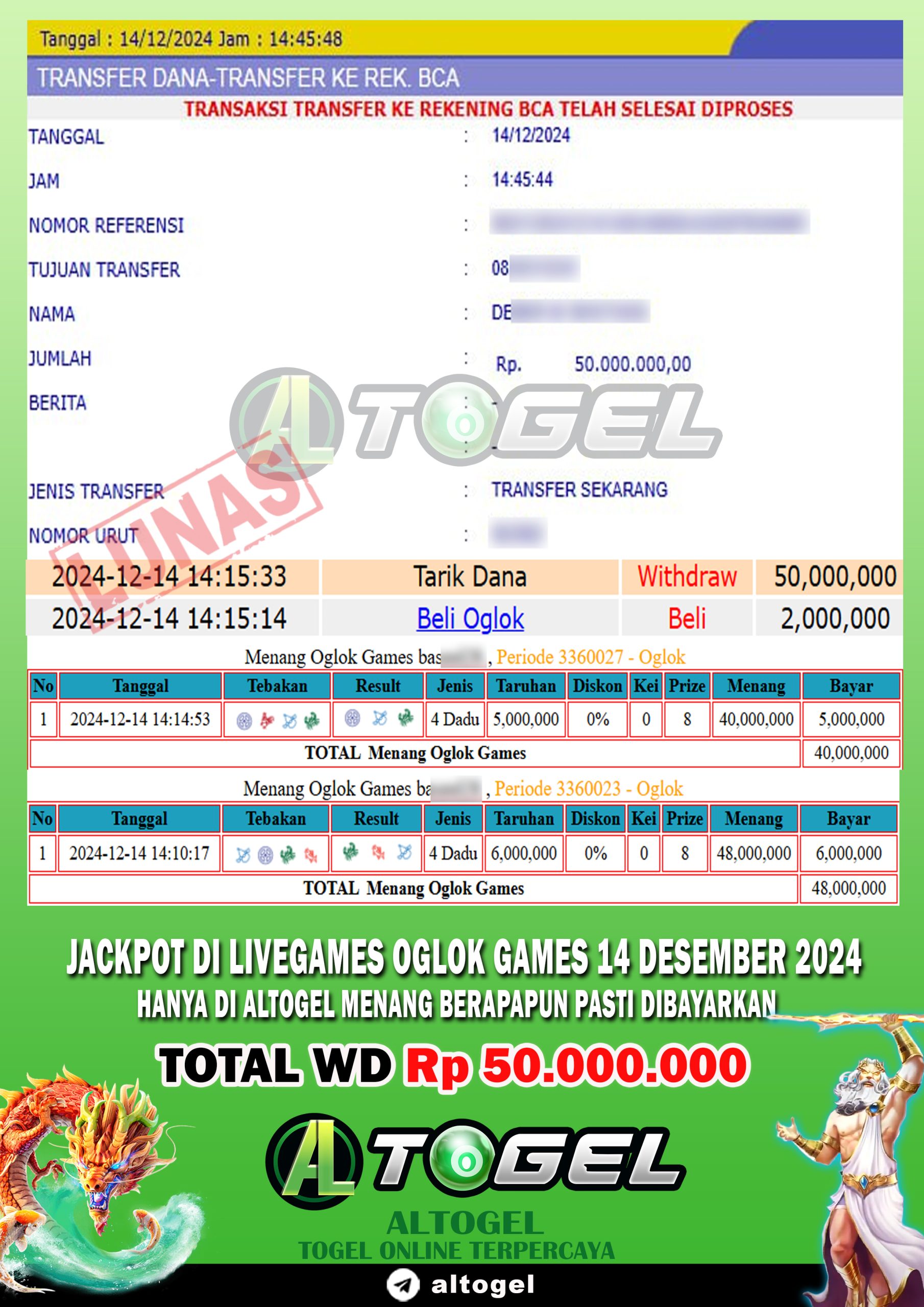 BUKTI JP ALTOGEL 14 DESEMBER 2024