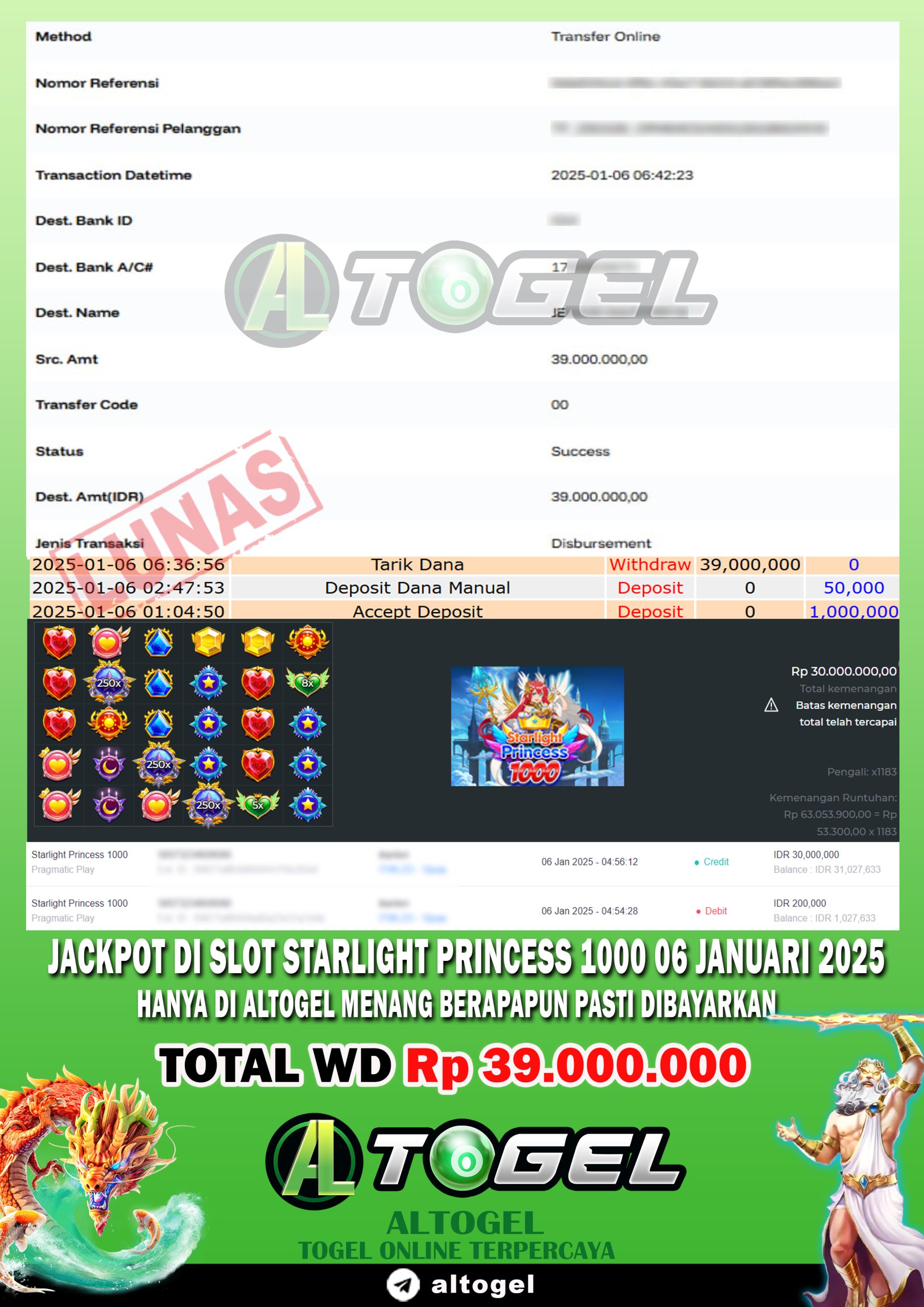 BUKTI JP ALTOGEL 06 JANUARI 2025