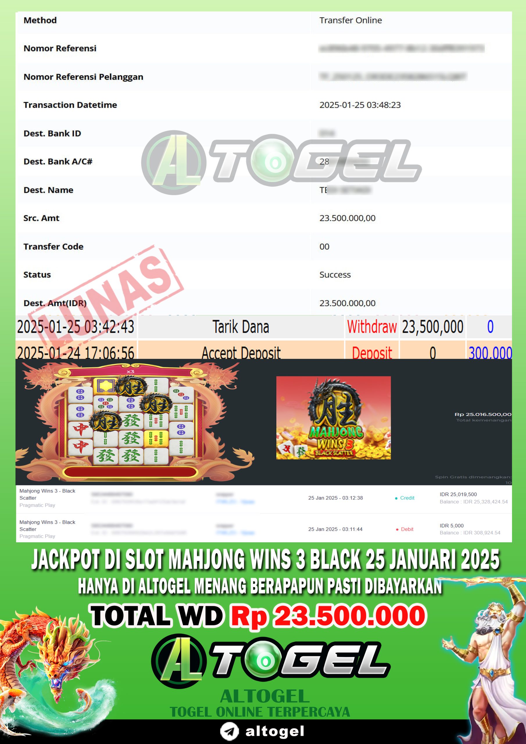 BUKTI JP ALTOGEL 25 JANUARI 2025