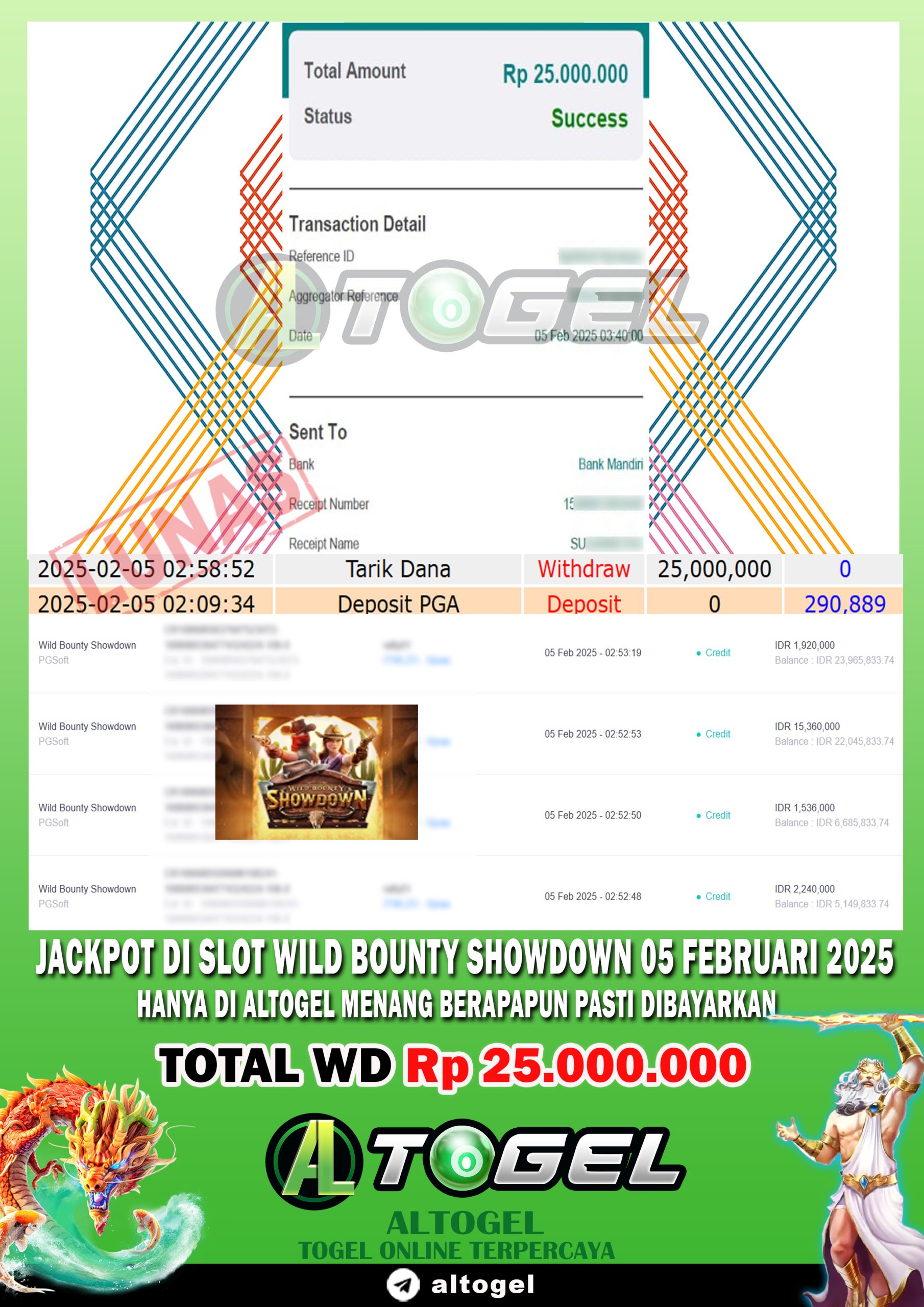 BUKTI JP ALTOGEL 05 FEBRUARI 2025
