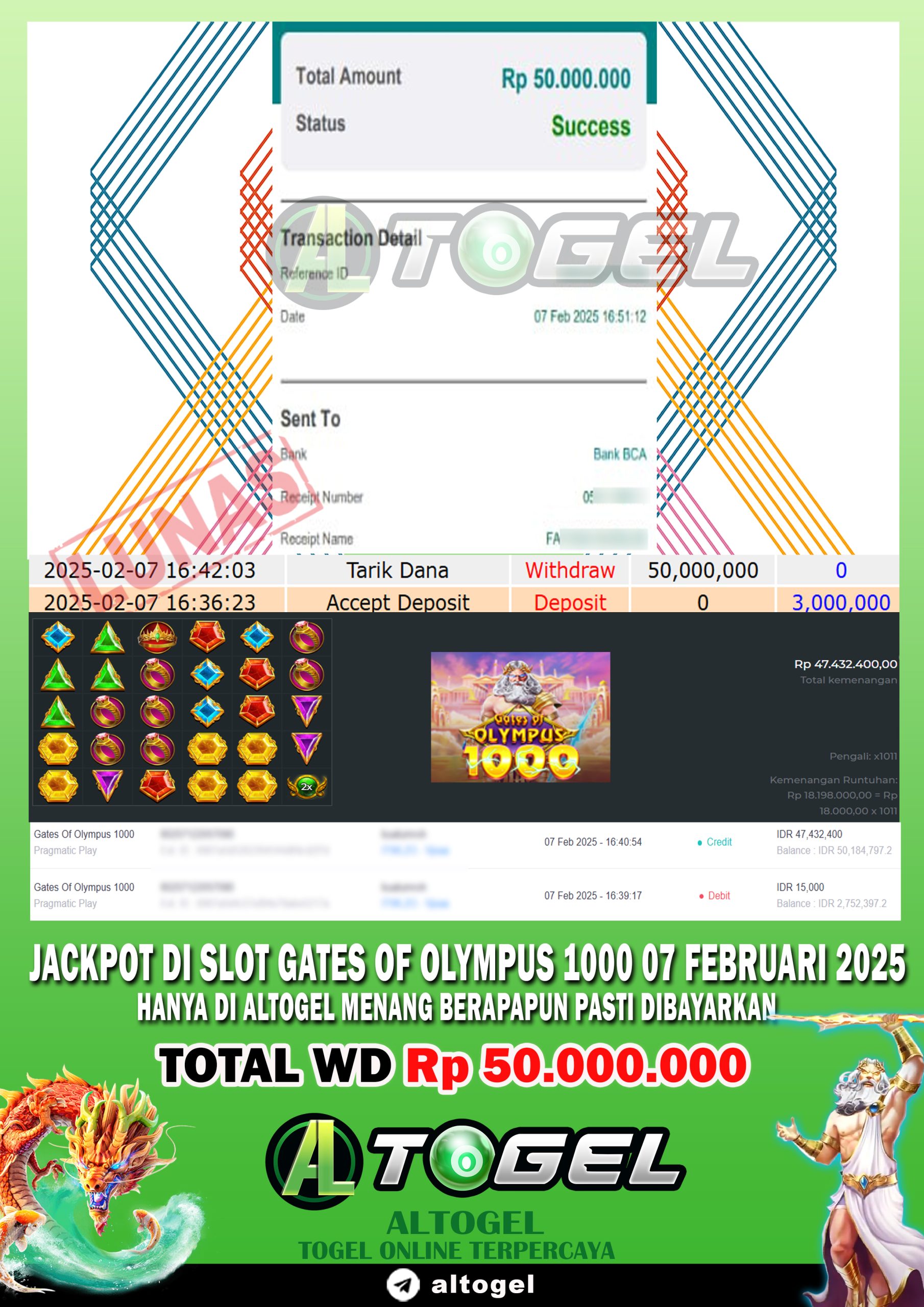 BUKTI JP ALTOGEL 07 FEBRUARI 2025
