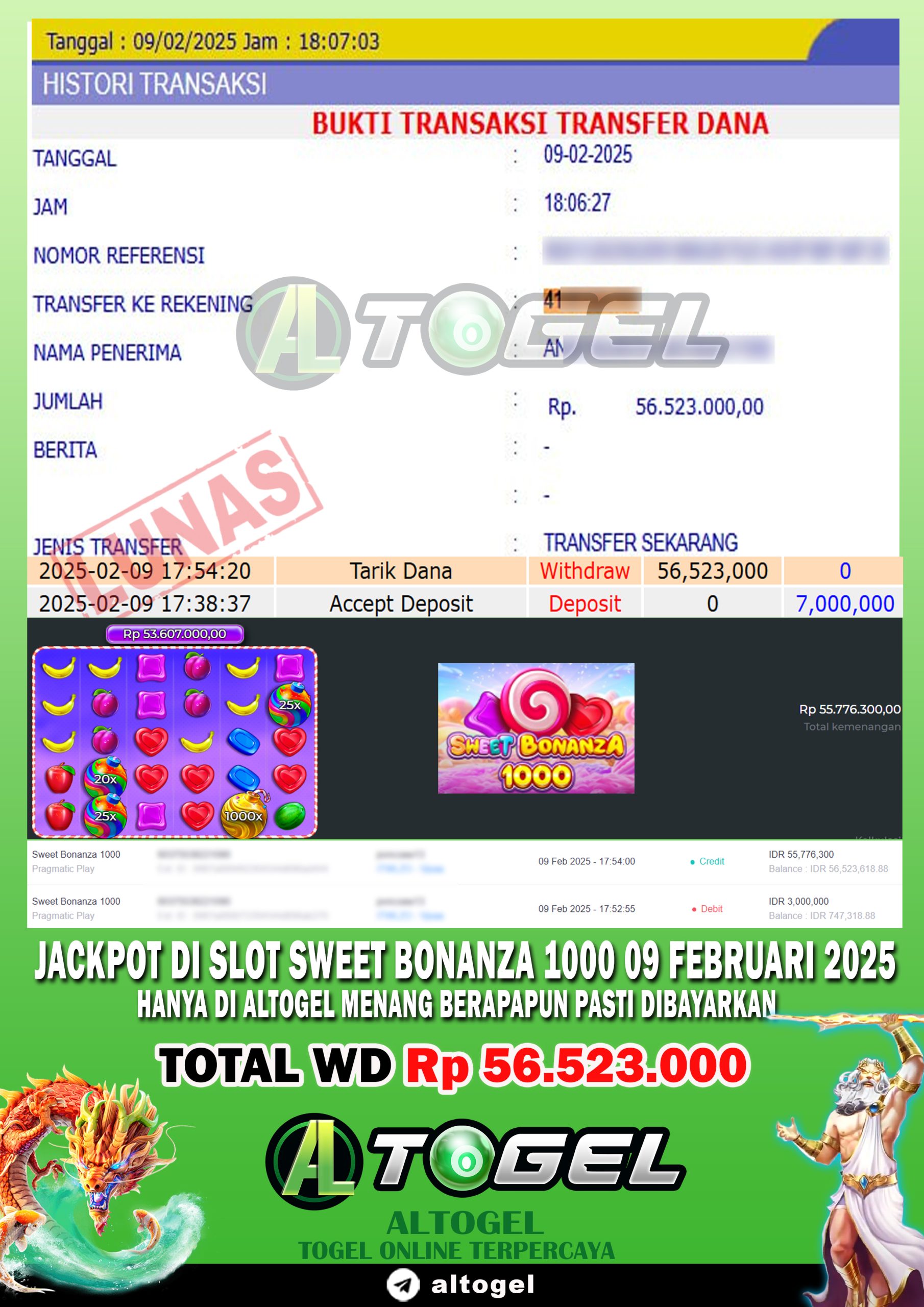 BUKTI JP ALTOGEL 09 FEBRUARI 2025