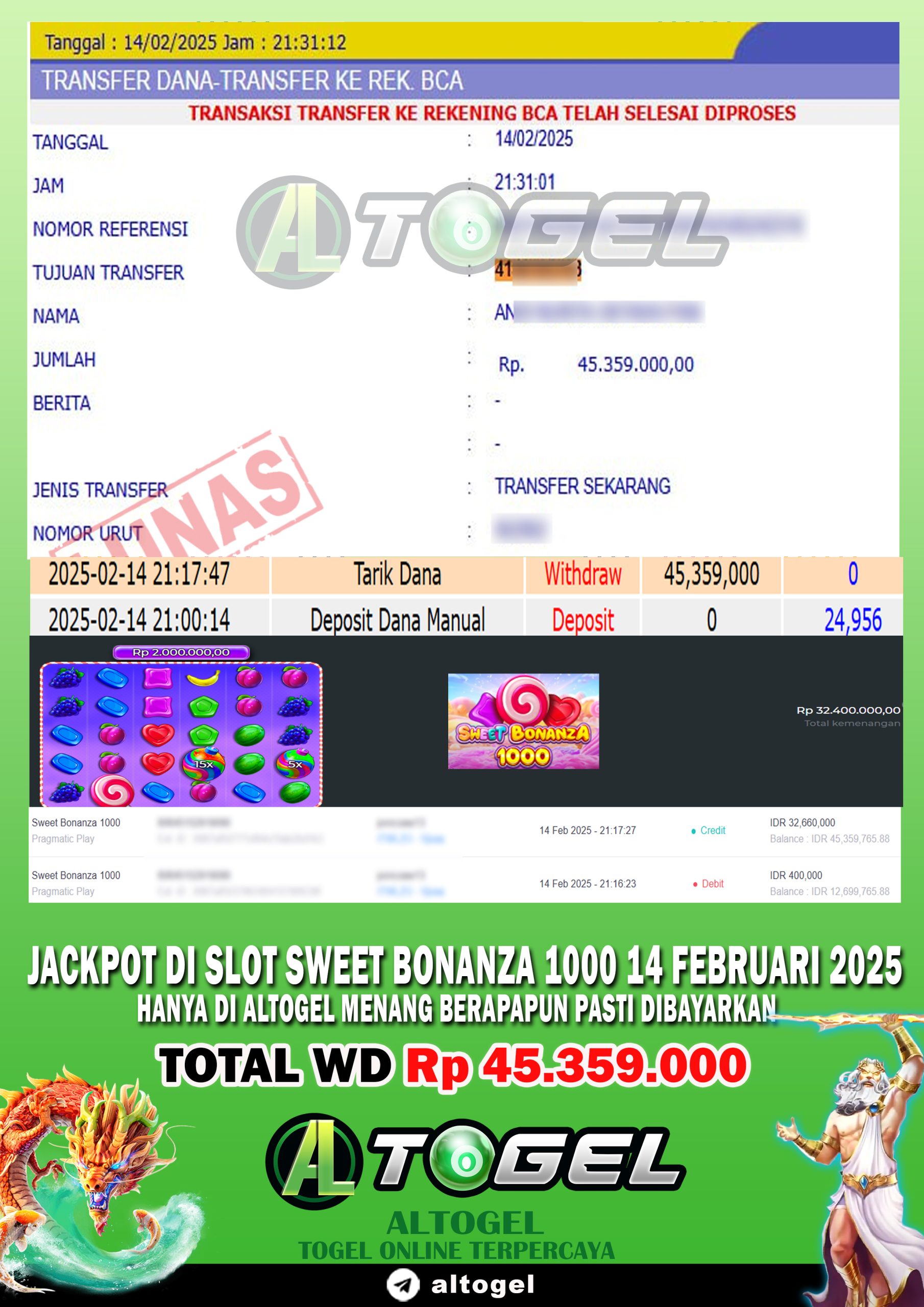 BUKTI JP ALTOGEL 14 FEBRUARI 2025