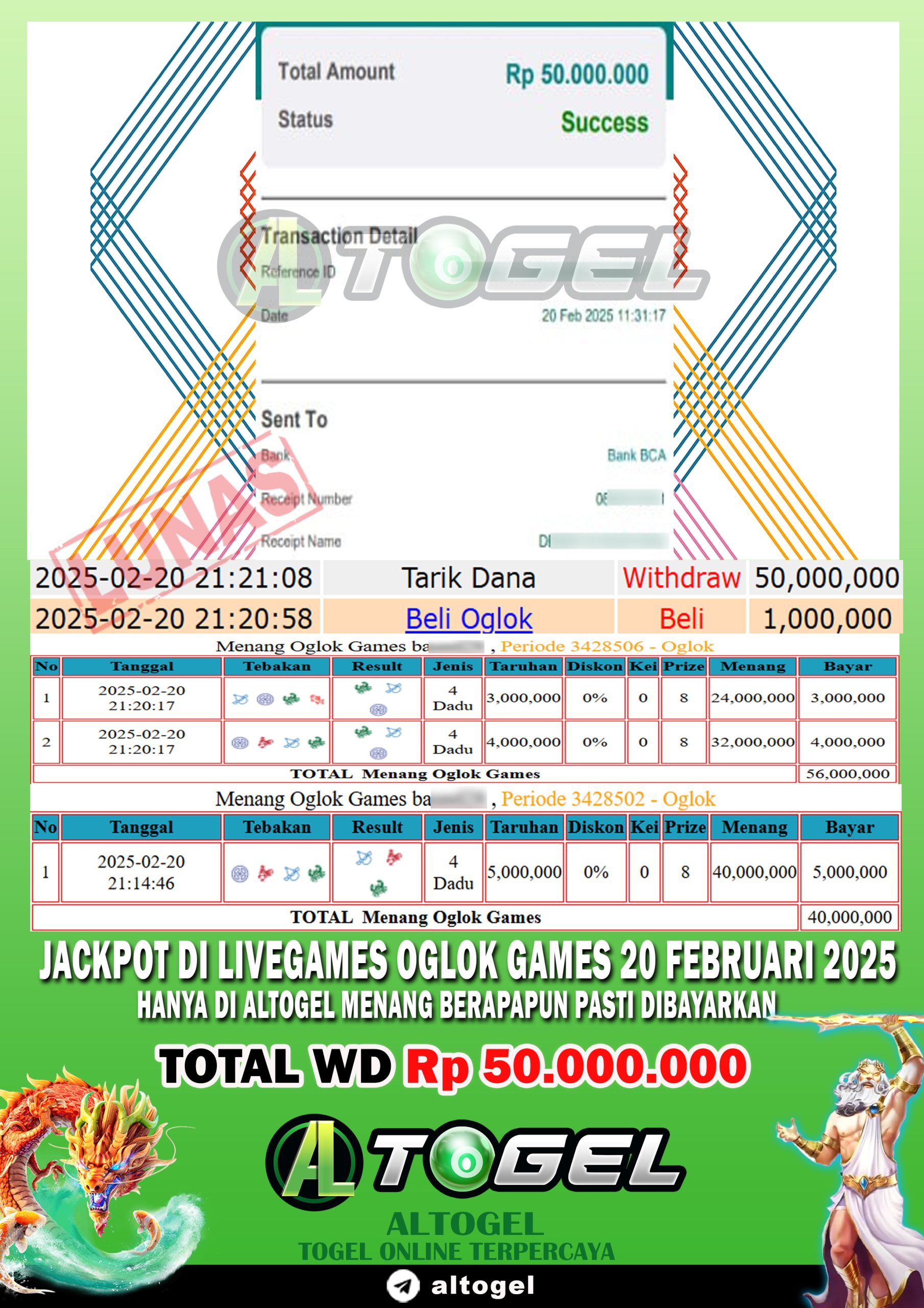 BUKTI JP ALTOGEL 20 FEBRUARI 2025