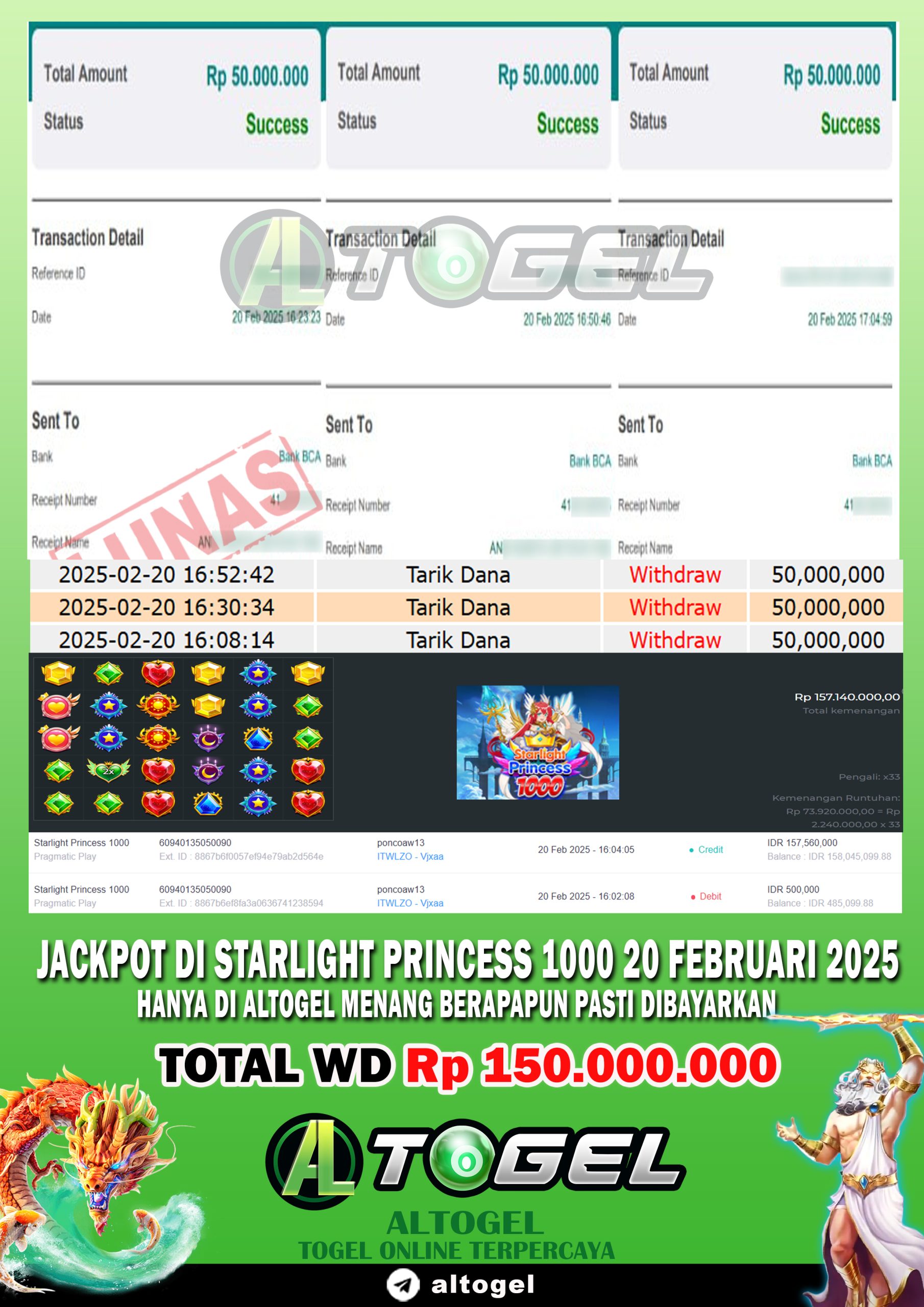 BUKTI JP ALTOGEL 20 FEBRUARI 2025