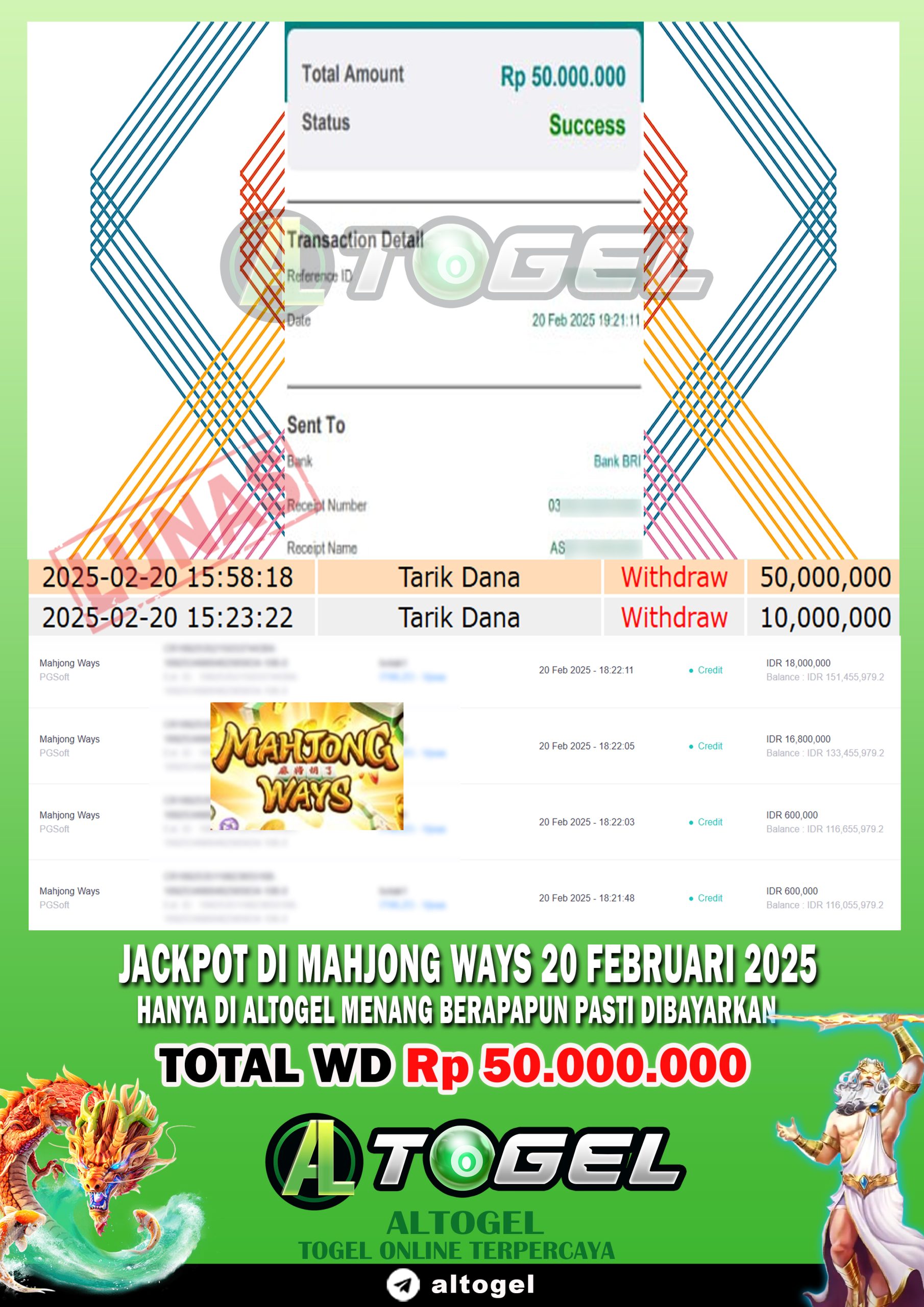 BUKTI JP ALTOGEL 20 FEBRUARI 2025