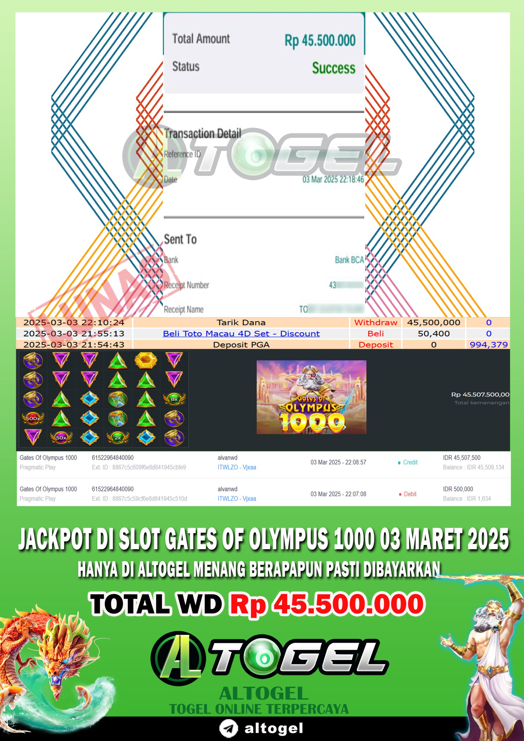 BUKTI JP ALTOGEL 03 MARET 2025