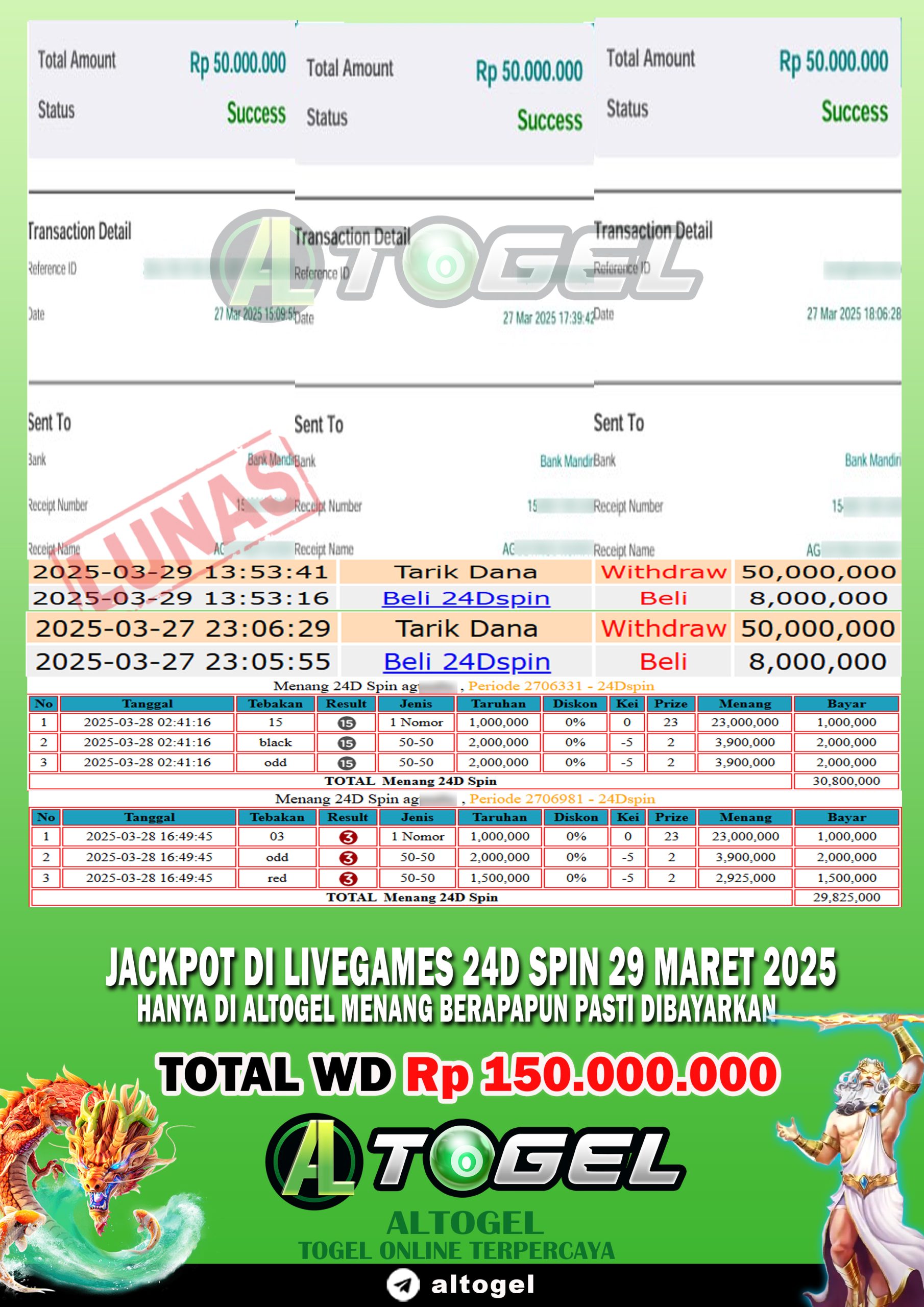 BUKTI JP ALTOGEL 29 MARET 2025