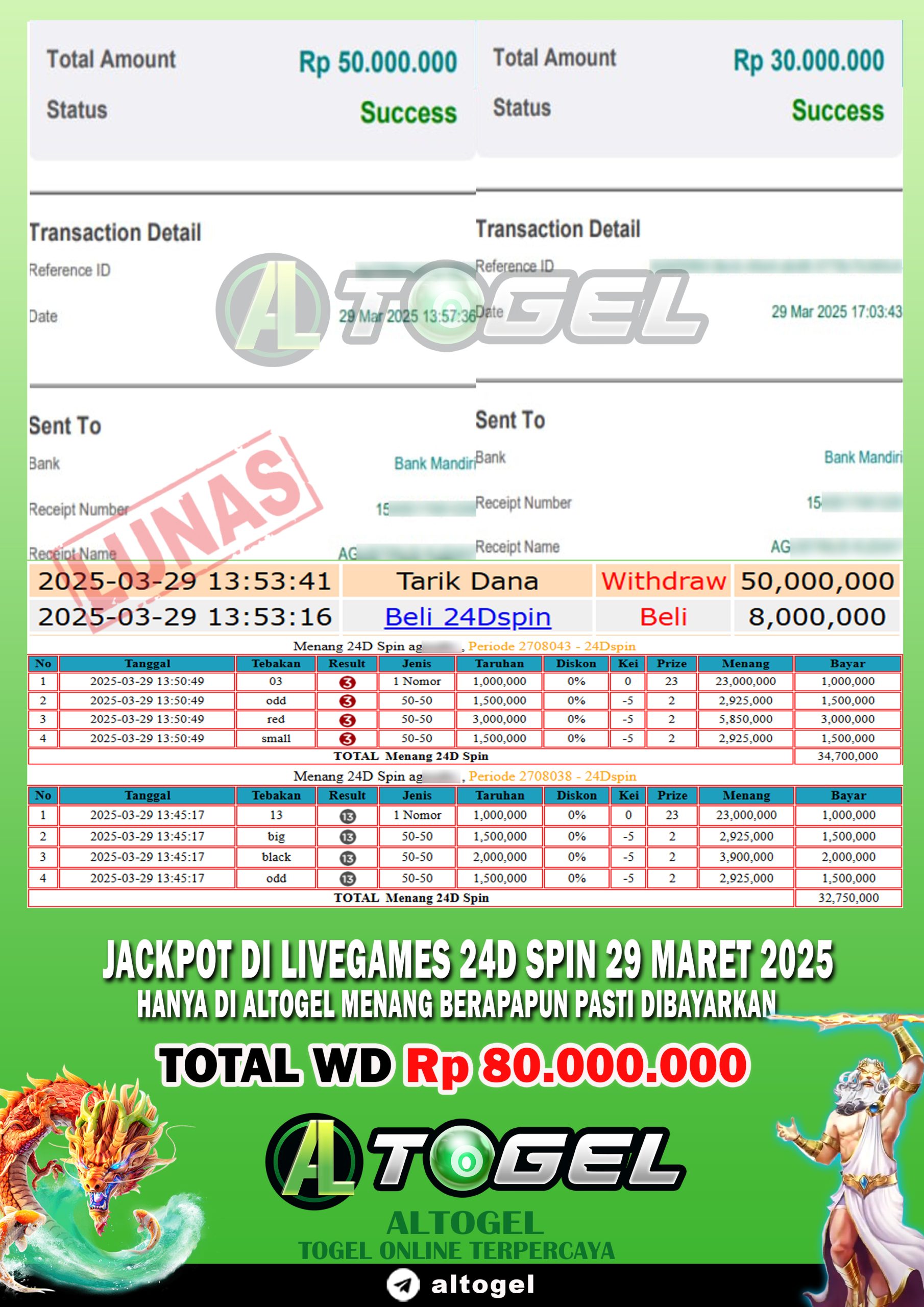 BUKTI JP ALTOGEL 29 MARET 2025