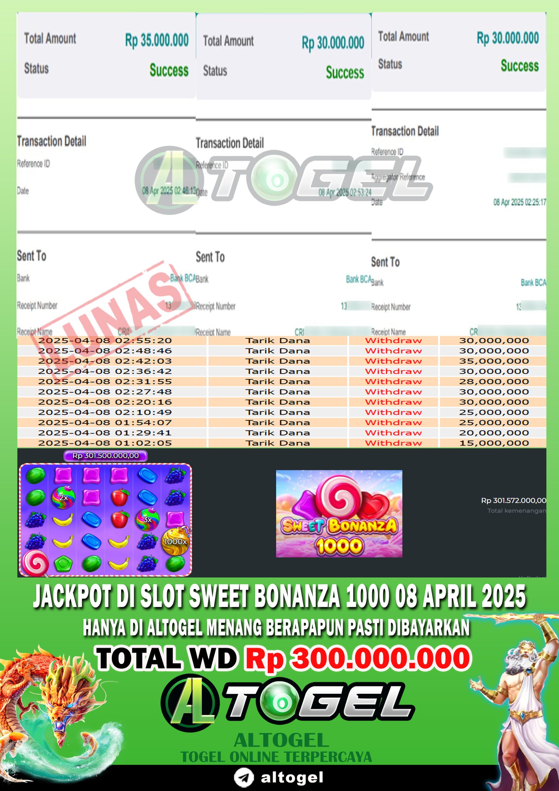 BUKTI JP ALTOGEL 08 APRIL 2025