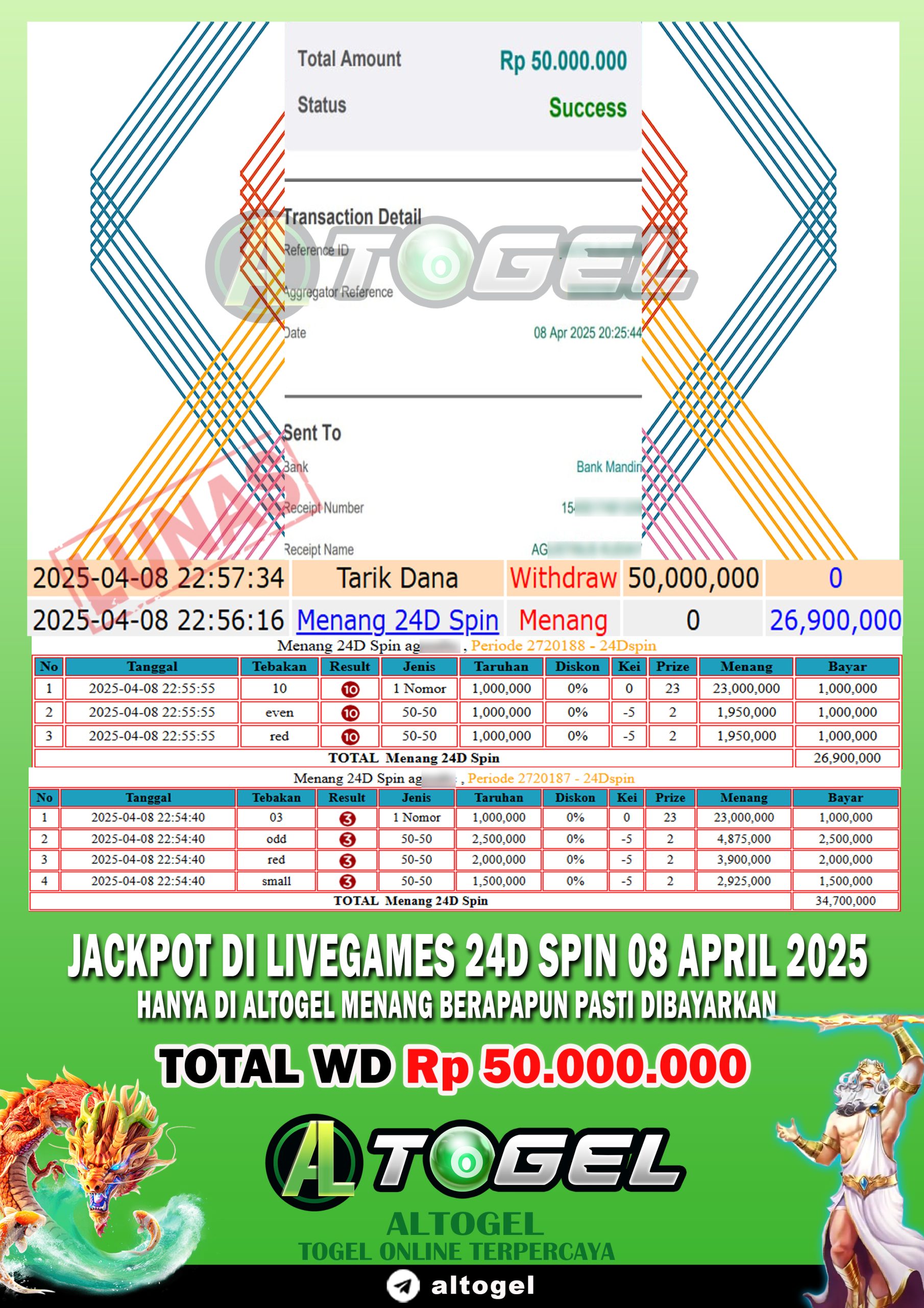 BUKTI JP ALTOGEL 08 APRIL 2025
