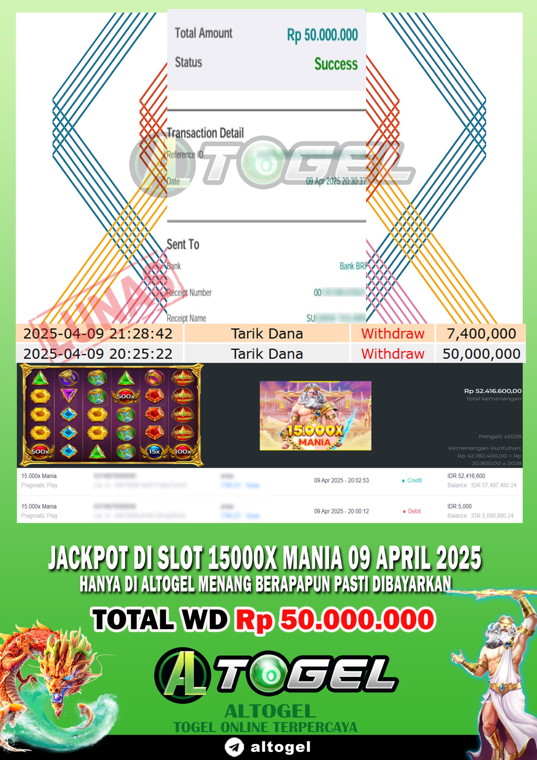 BUKTI JP ALTOGEL 09 APRIL 2025