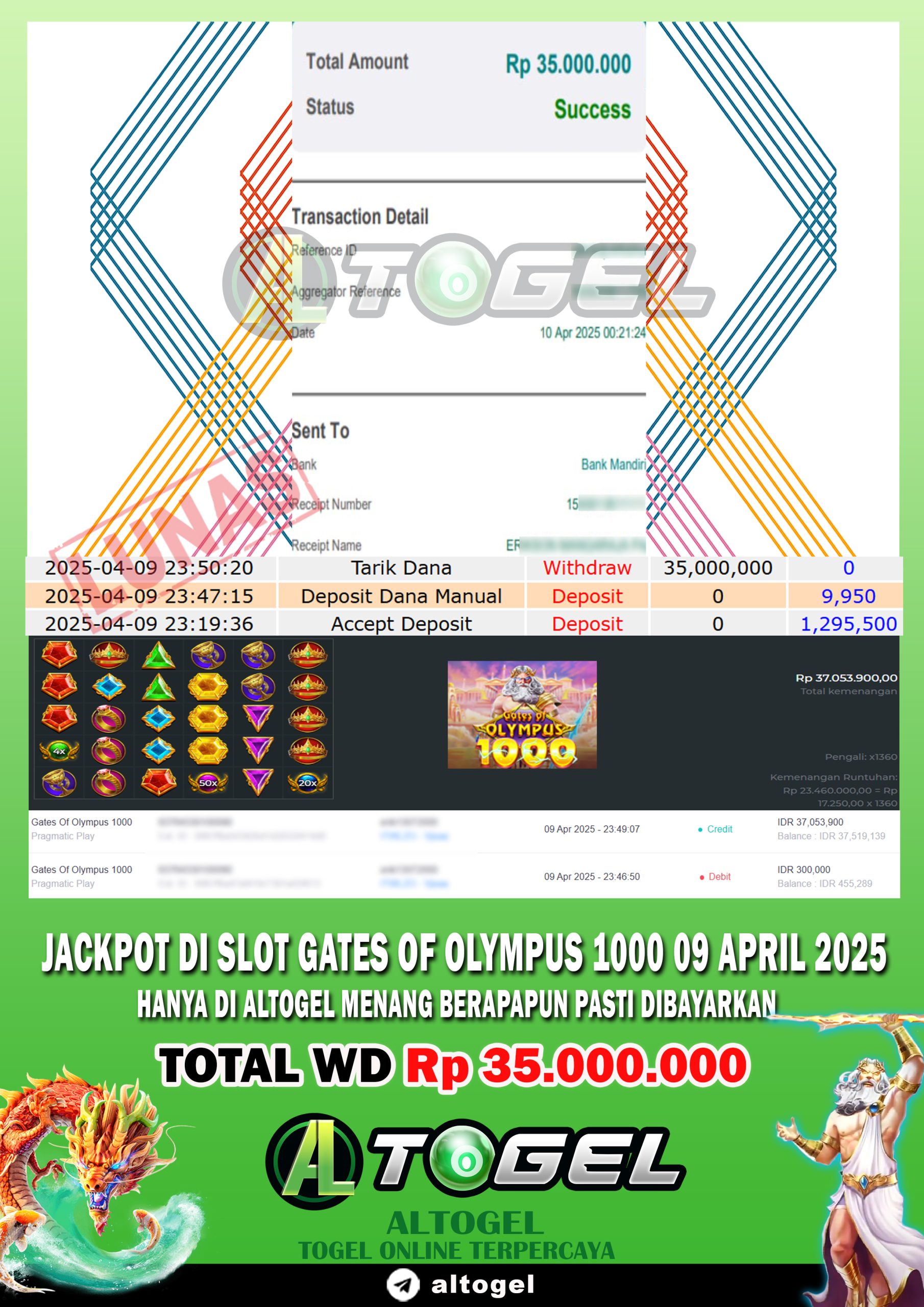 BUKTI JP ALTOGEL 09 APRIL 2025