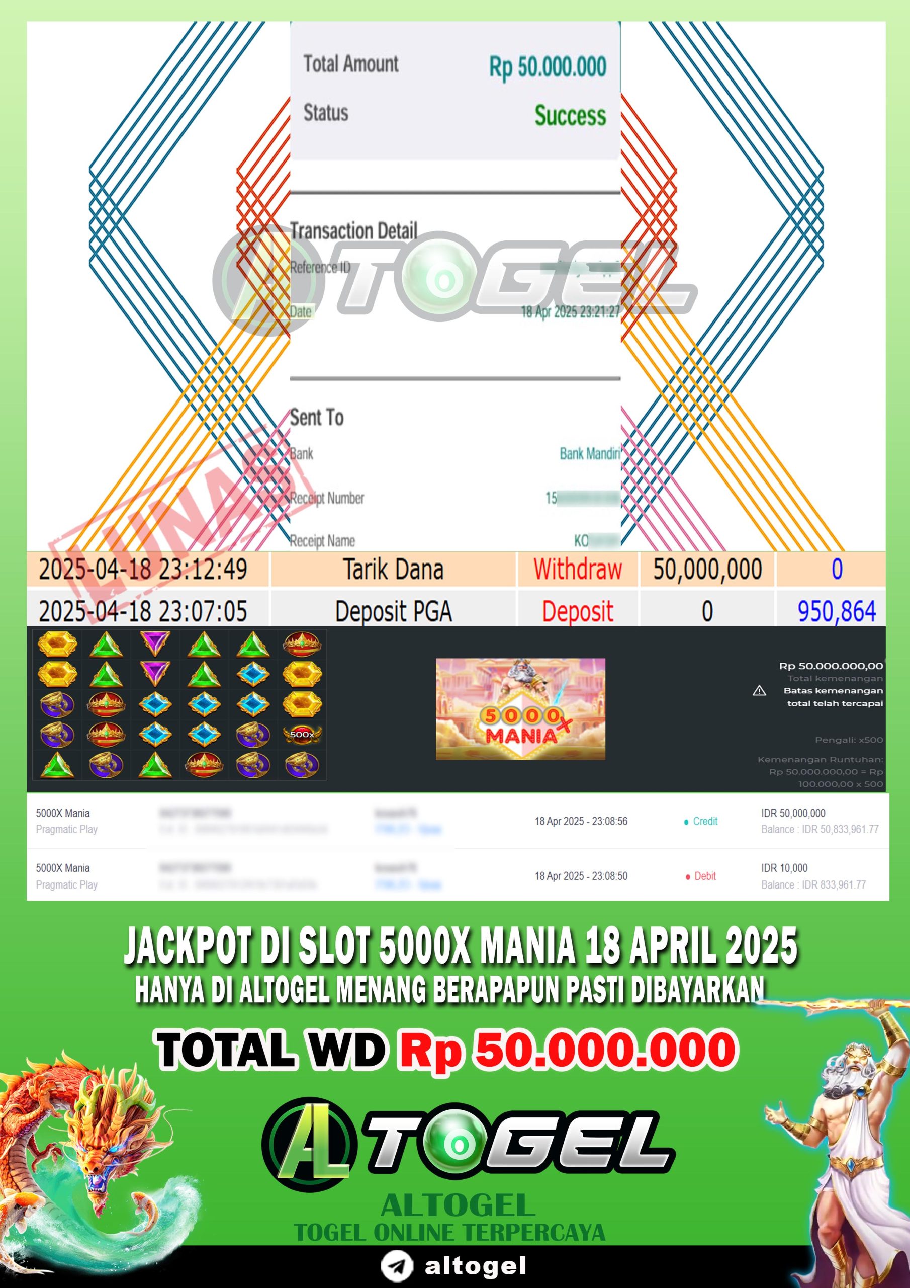 BUKTI JP ALTOGEL 18 APRIL 2025