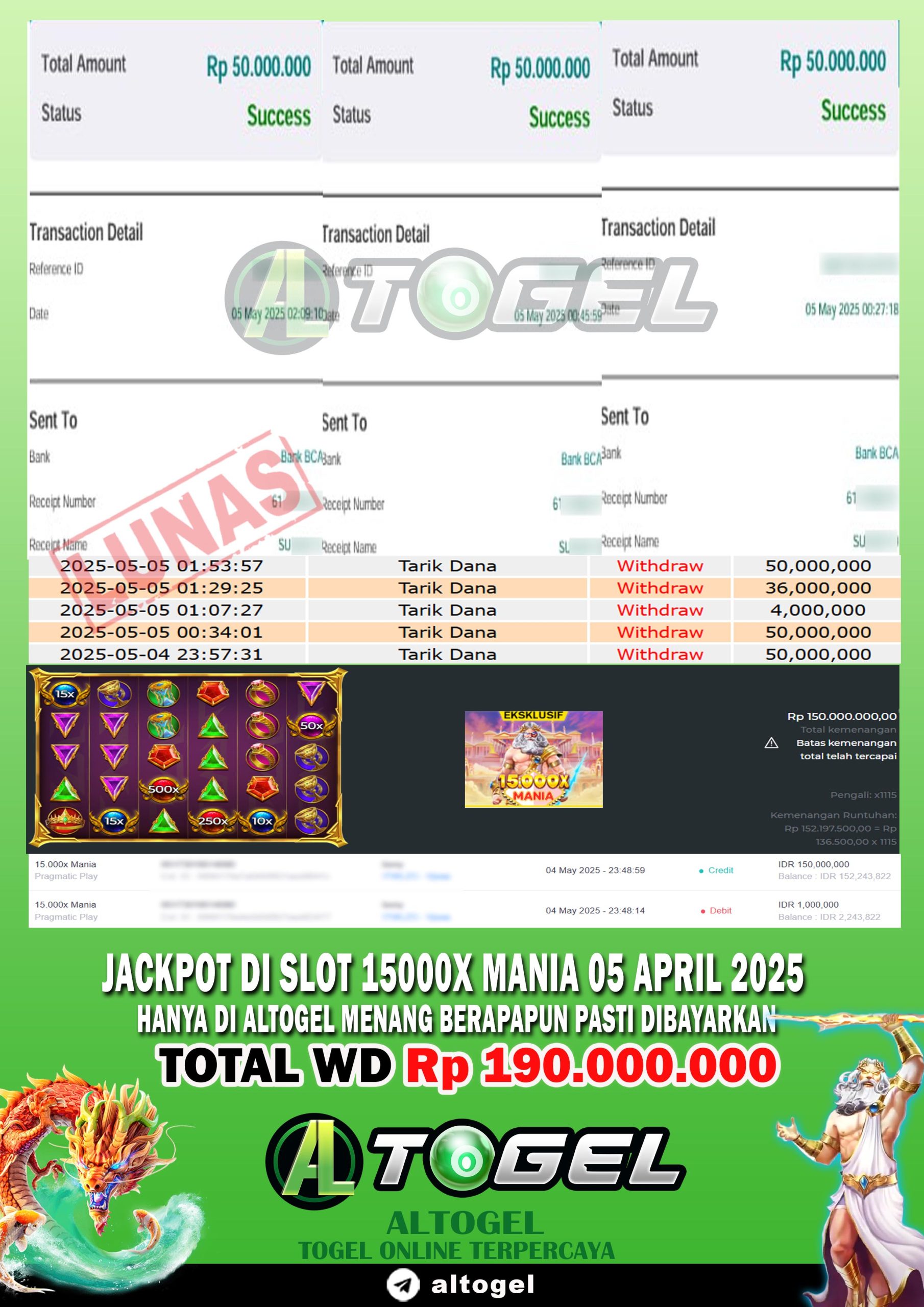 BUKTI JP ALTOGEL 05 MEI 2025