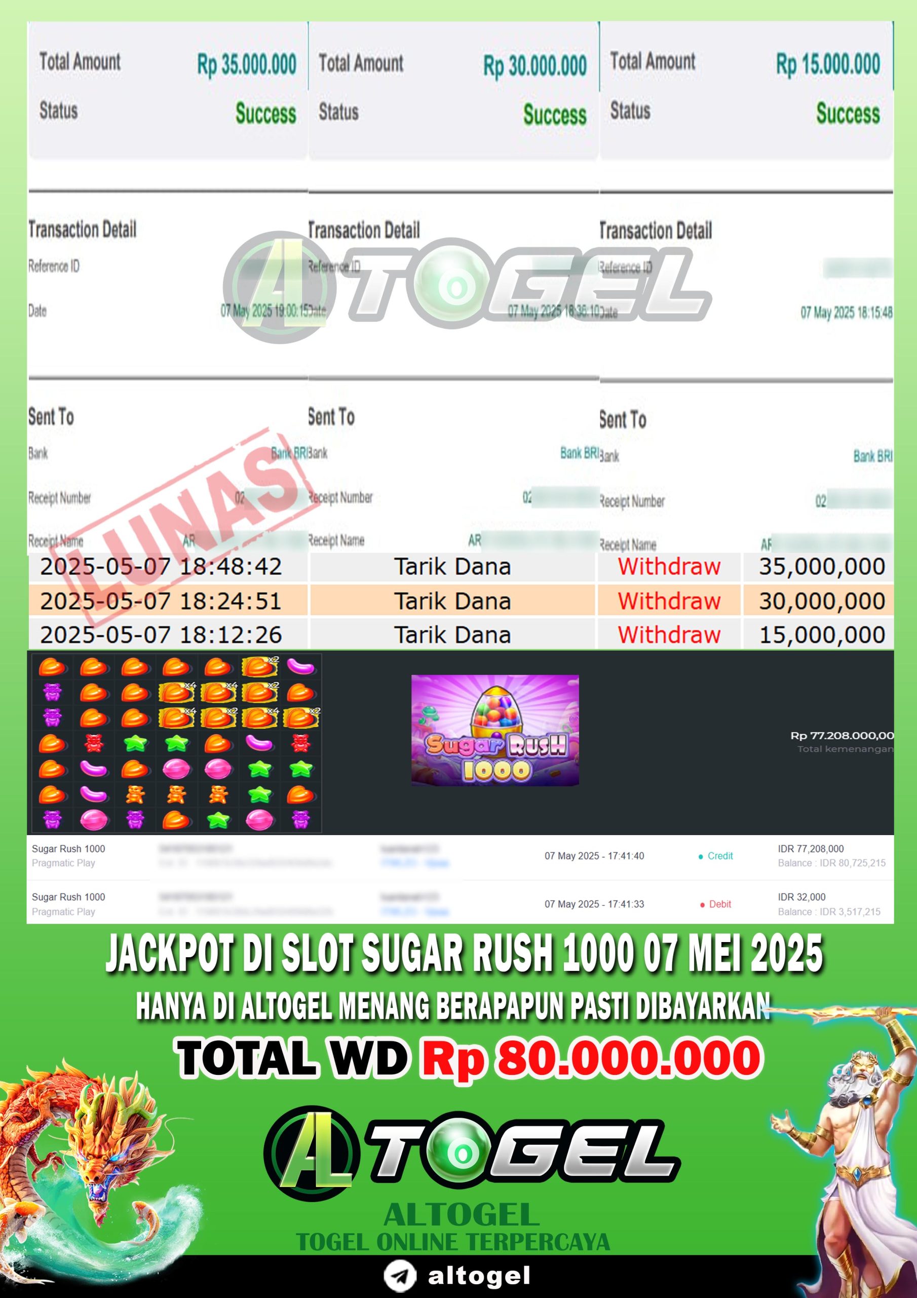 BUKTI JP ALTOGEL 07 MEI 2025