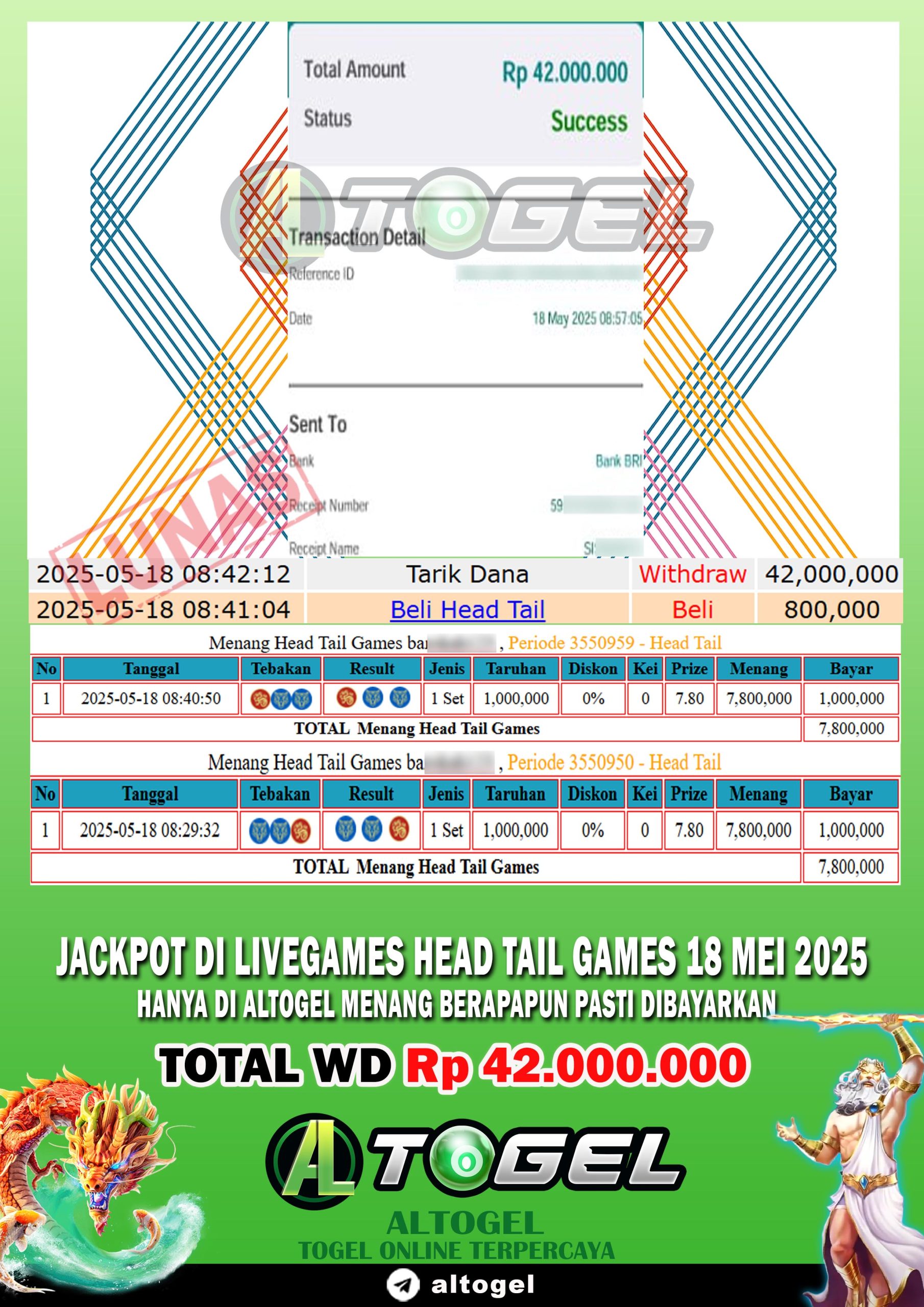 BUKTI JP ALTOGEL 18 MEI 2025