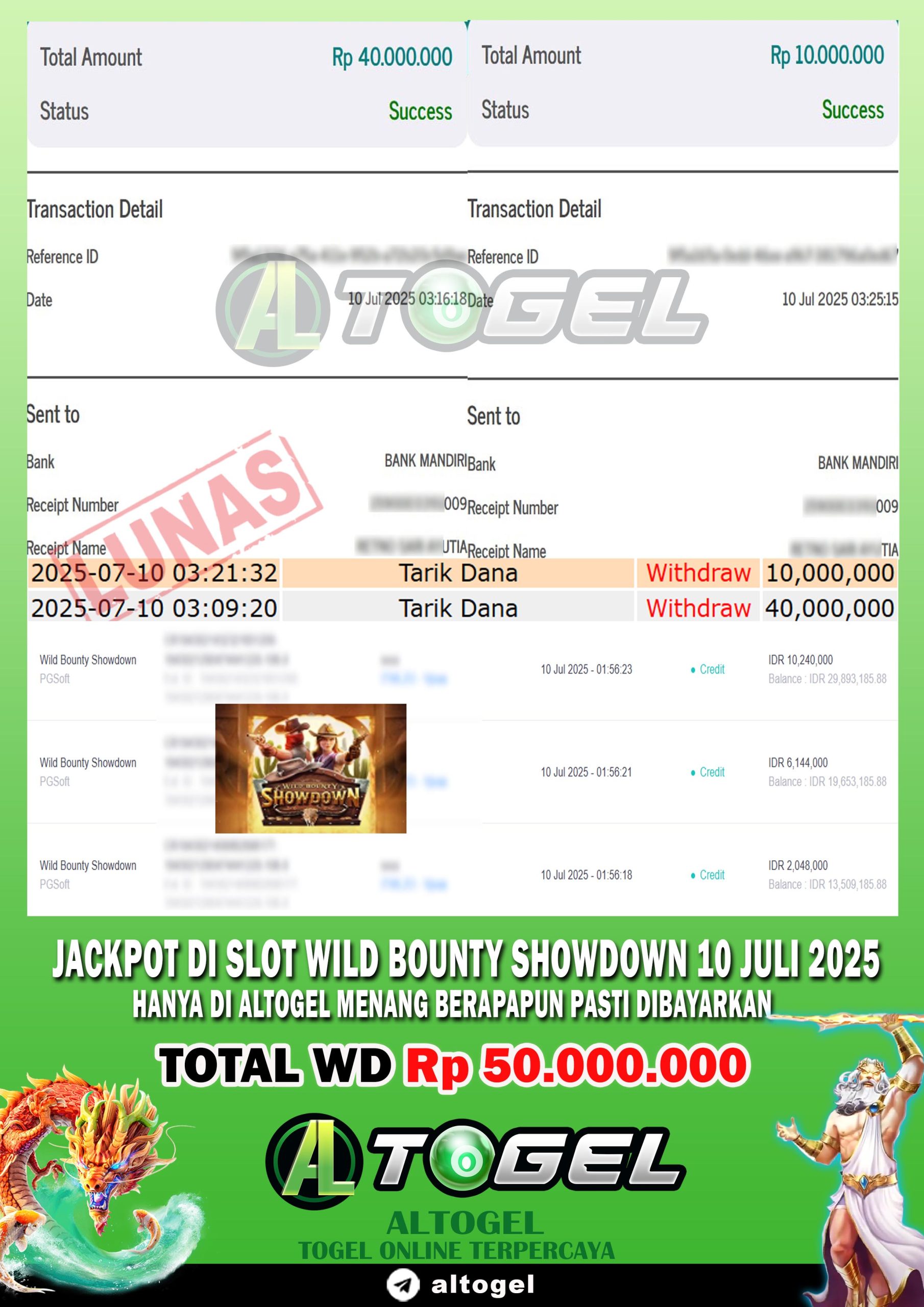 BUKTI JP ALTOGEL 10 JULI 2025