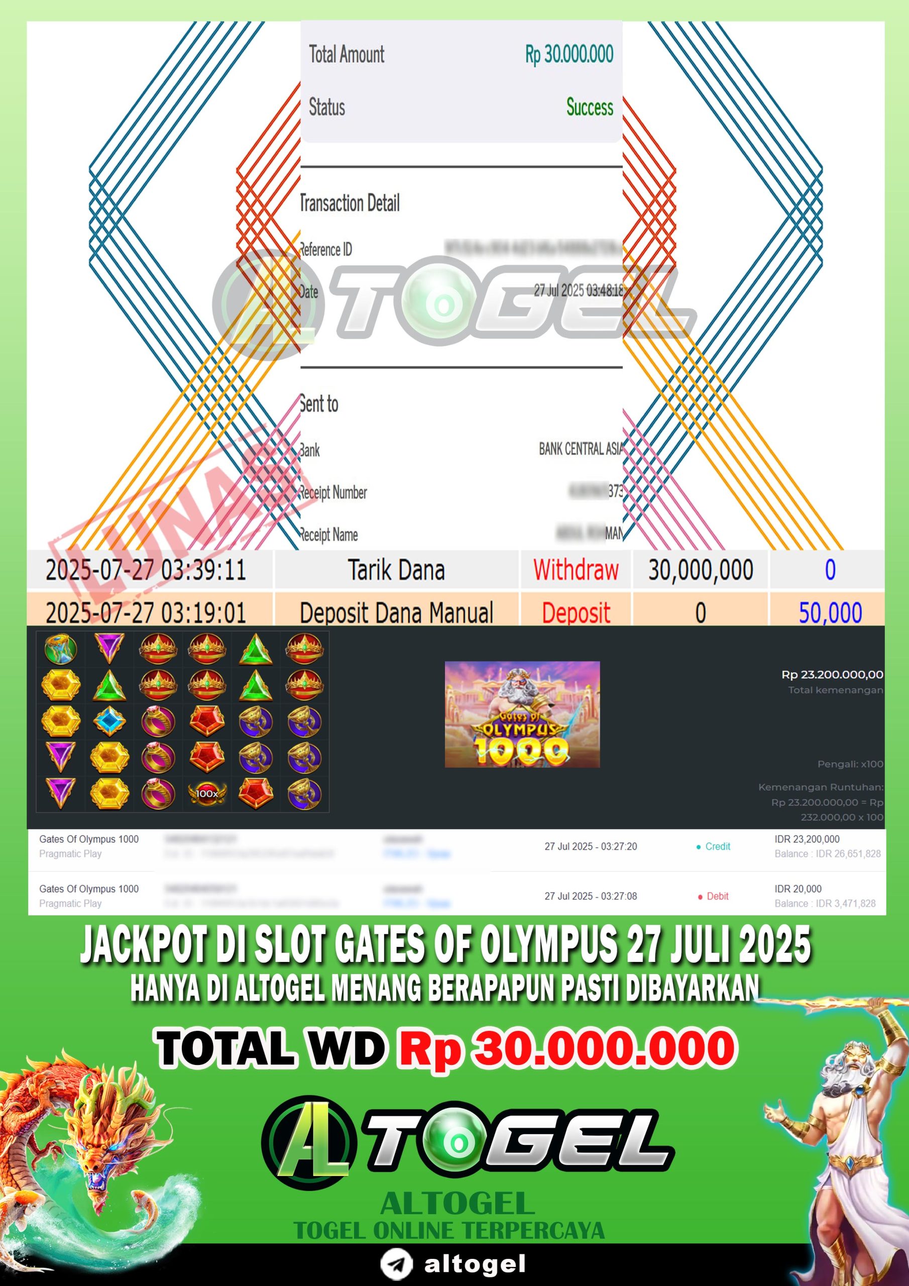 BUKTI JP ALTOGEL 27 JULI 2025