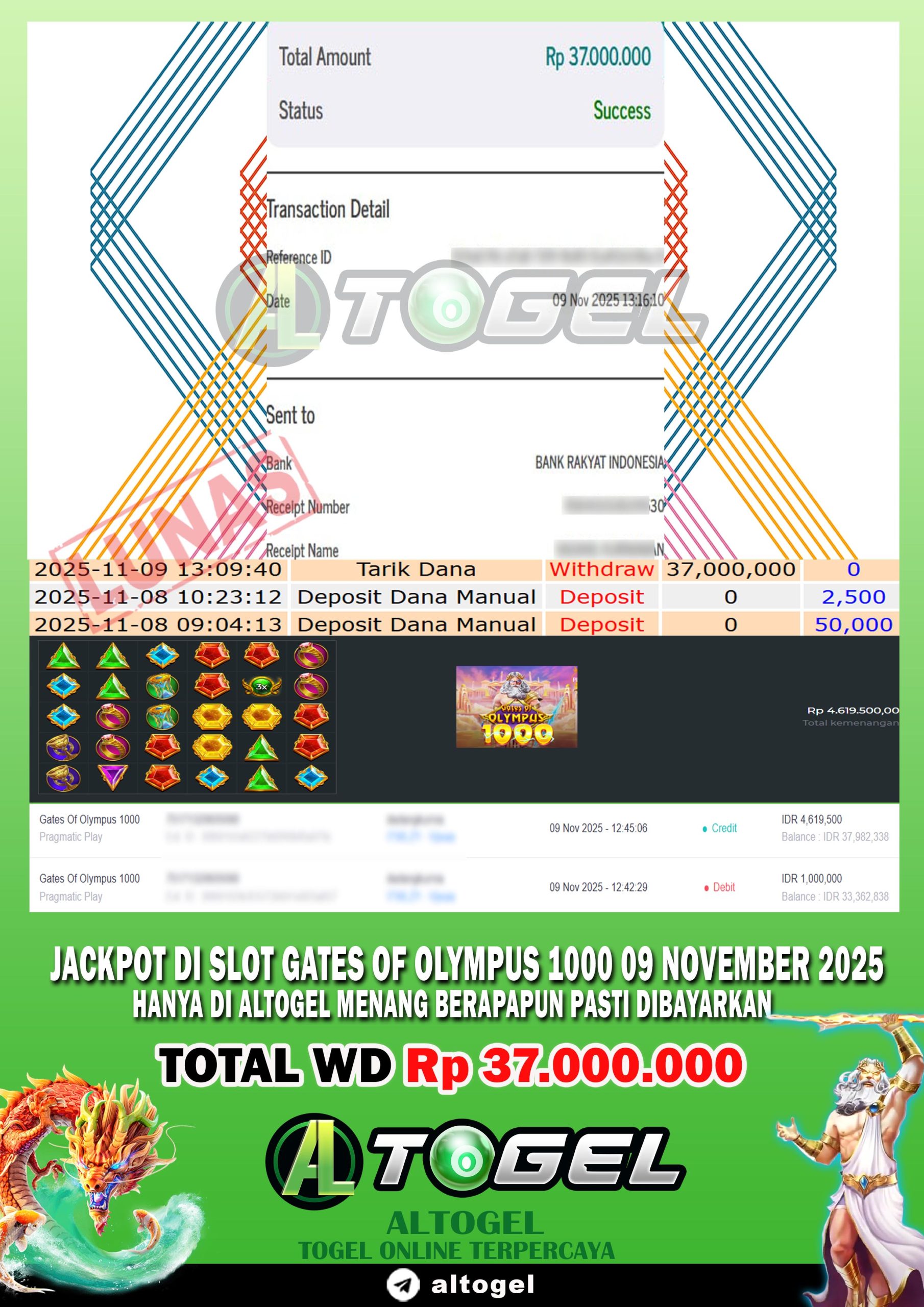 BUKTI JP ALTOGEL 09 NOVEMBER 2025