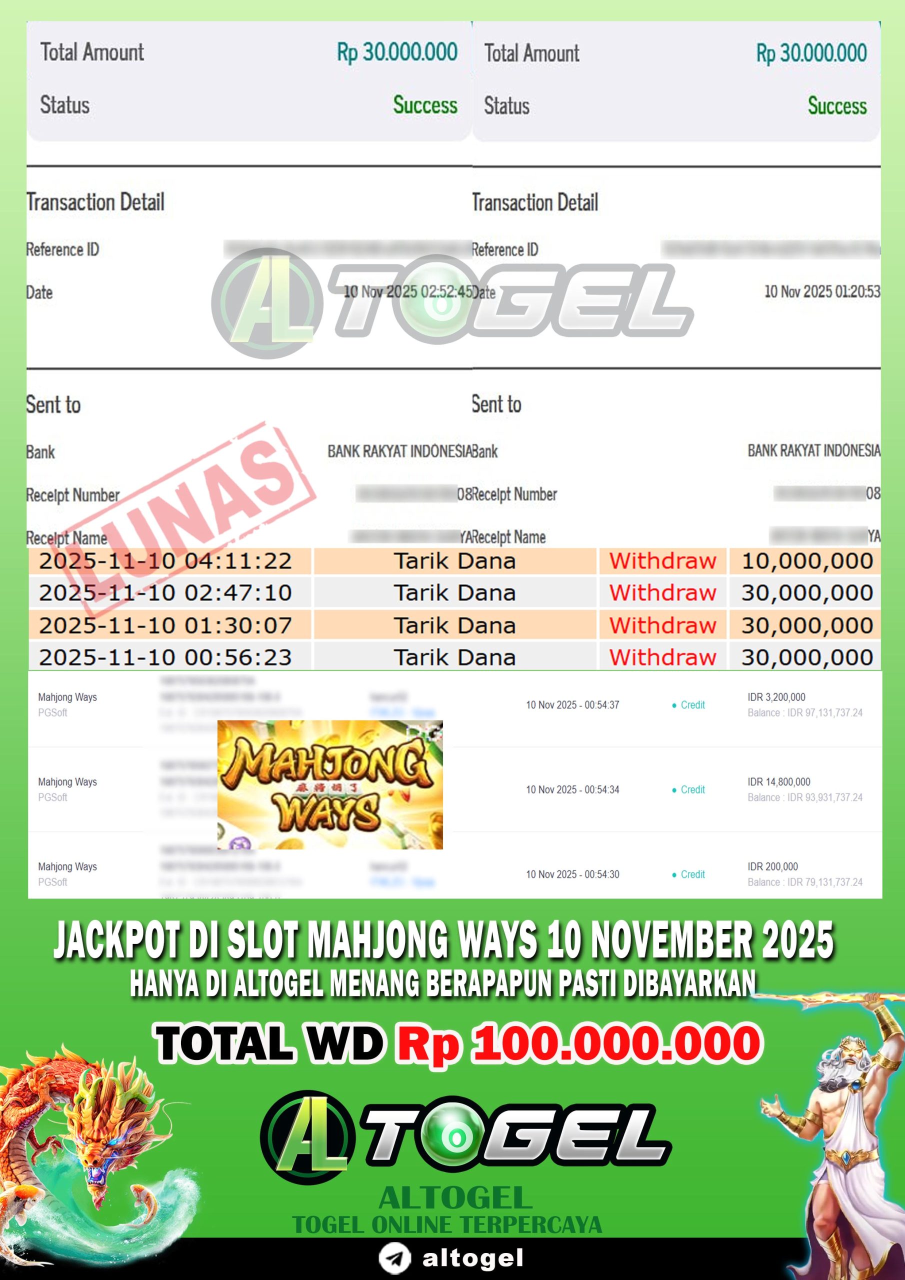 BUKTI JP ALTOGEL 10 NOVEMBER 2025
