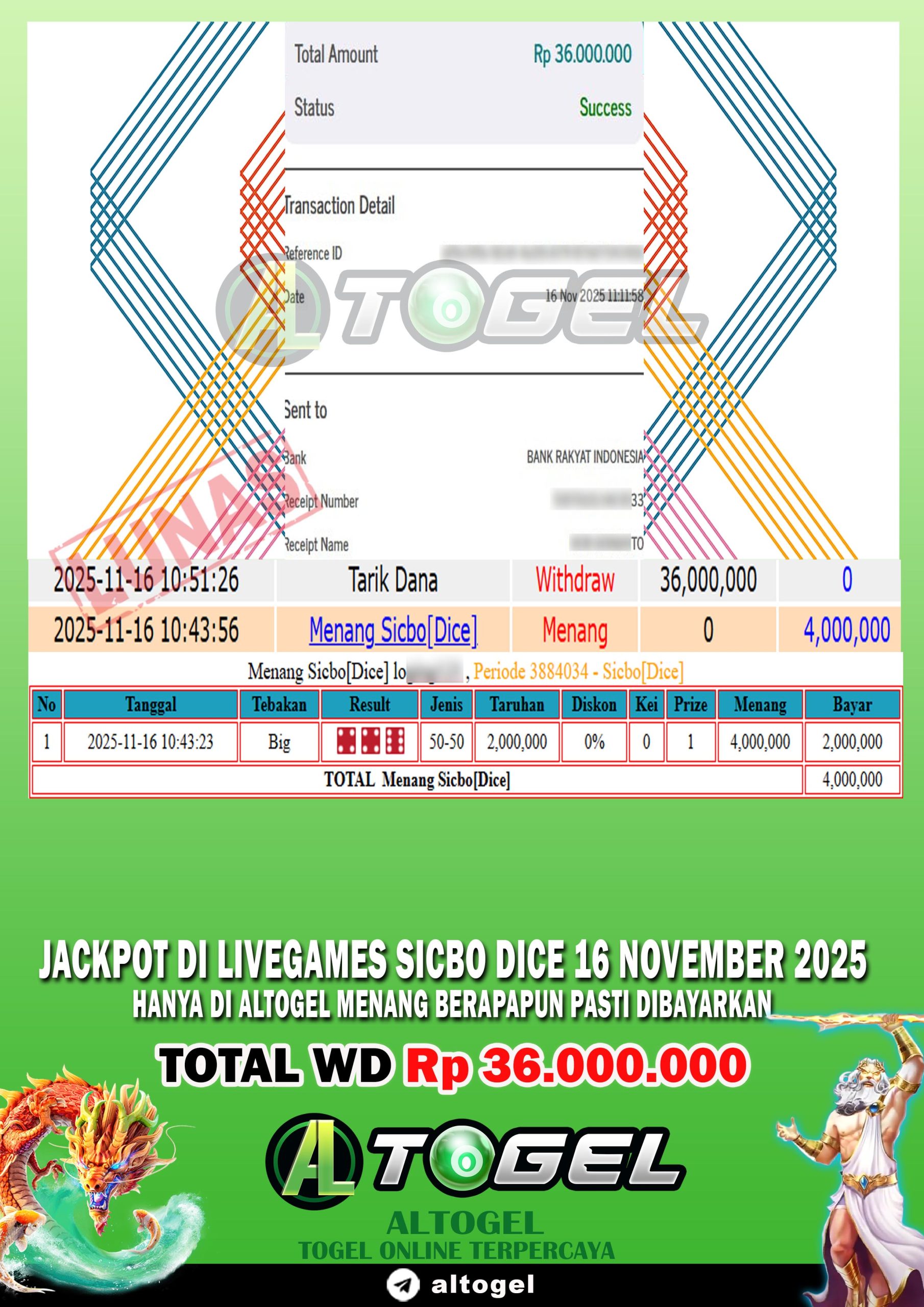 BUKTI JP ALTOGEL 16 NOVEMBER 2025