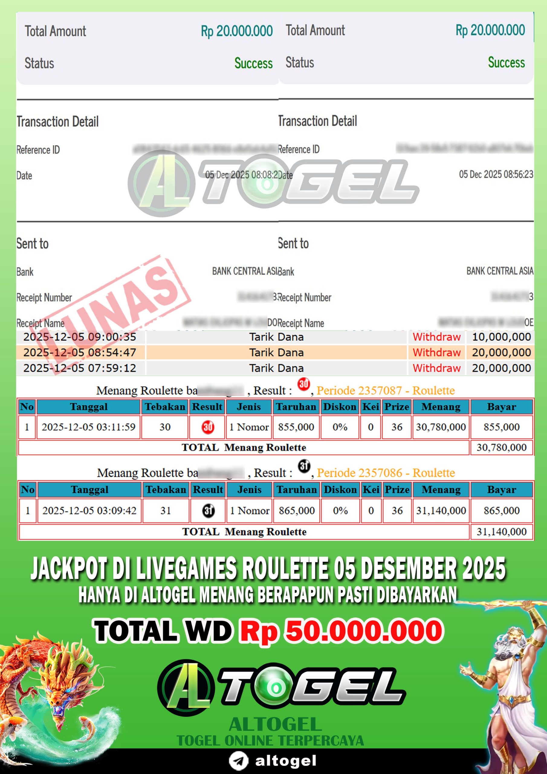 BUKTI JP ALTOGEL 05 DESEMBER 2025