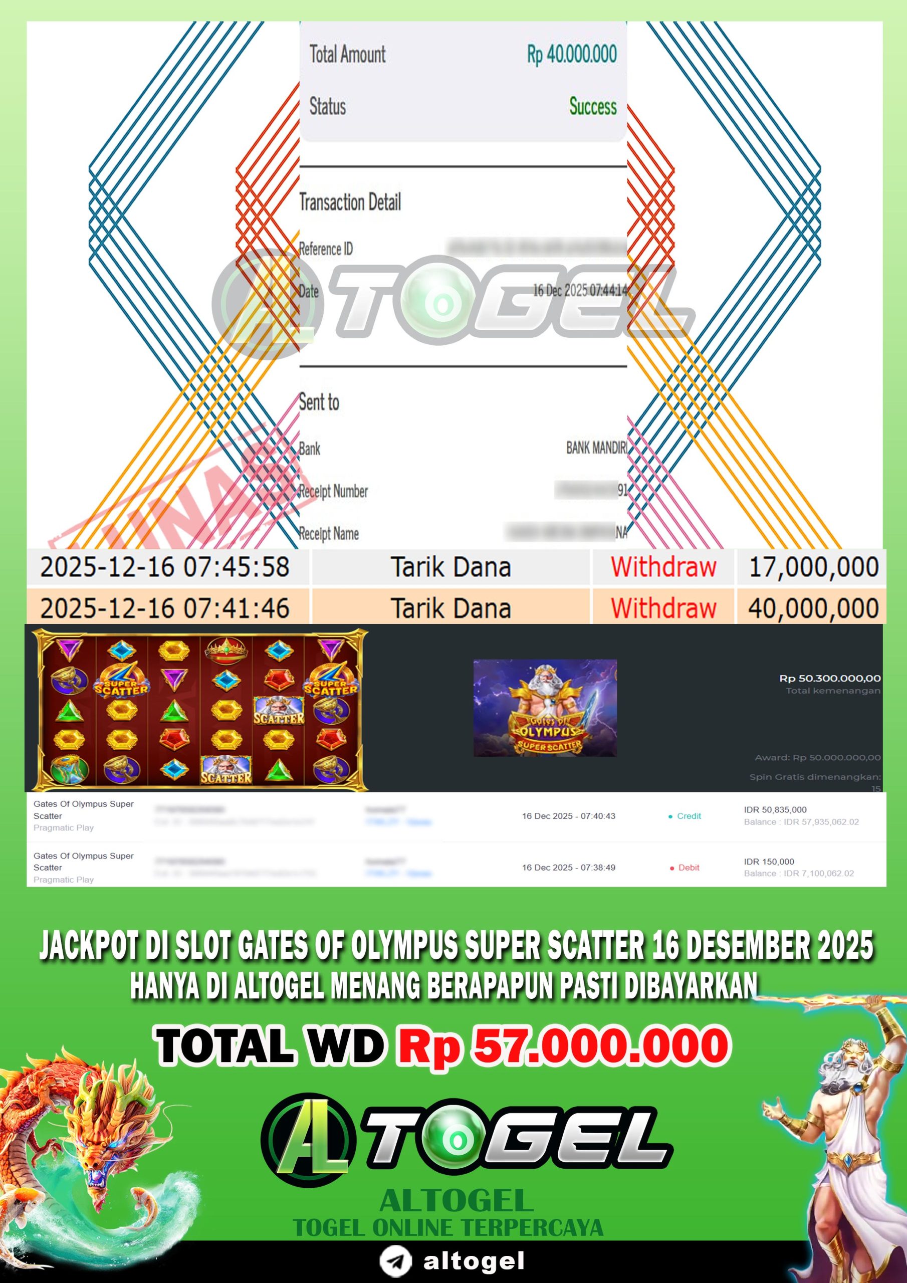 BUKTI JP ALTOGEL 16 DESEMBER 2025