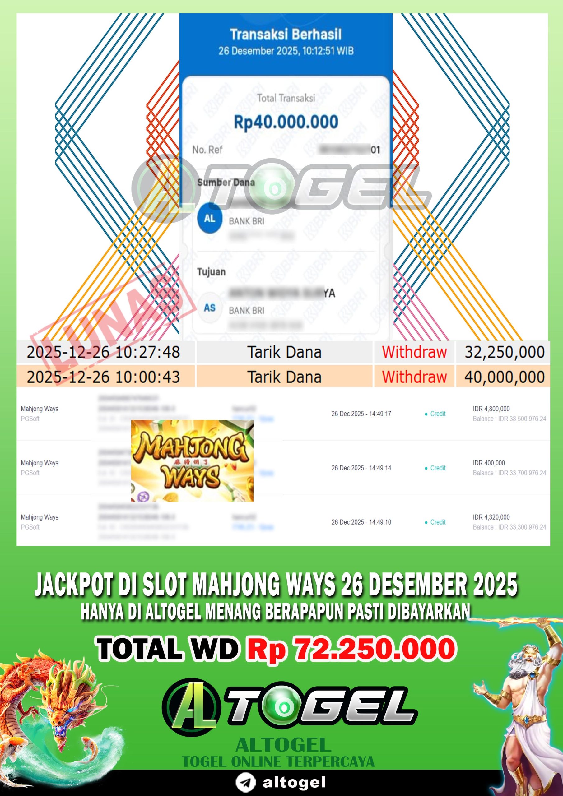 BUKTI JP ALTOGEL 26 DESEMBER 2025