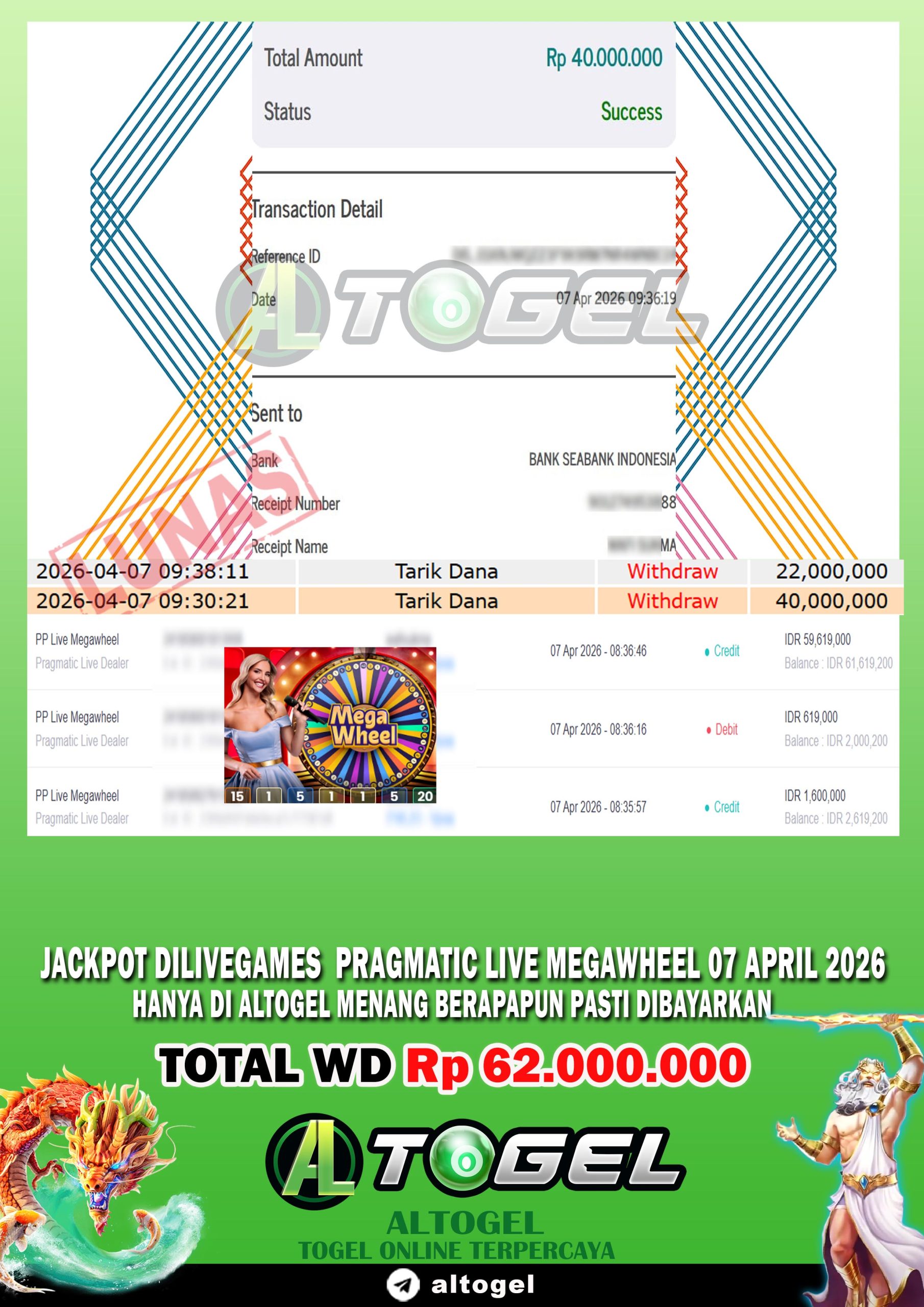 BUKTI JP ALTOGEL 07 APRIL 2026