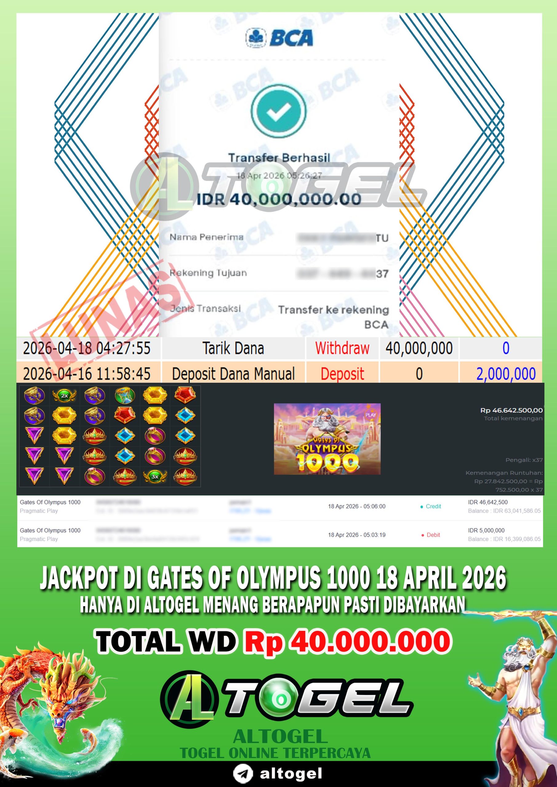 BUKTI JP ALTOGEL 18 APRIL 2026